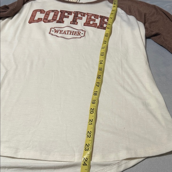 Coffee Weather Raglan 3/4 length sleeve Tee - Picture 7 of 8